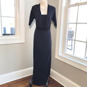 Elie Tahari Blue & Black Maxi Cocktail Dress - Women’s 8 NWT $345